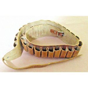 AMUNITION-HUNTING-BULLET-BELT-Leather-Holds 30 Bullets 45" Long